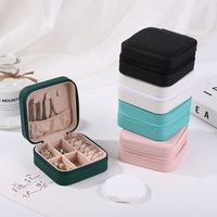 Fashion Solid Color Pu Leather Jewelry Boxes main image 4