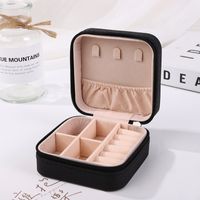 Fashion Solid Color Pu Leather Jewelry Boxes sku image 3