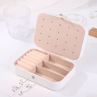 Fashion Solid Color Pu Leather Jewelry Boxes sku image 2