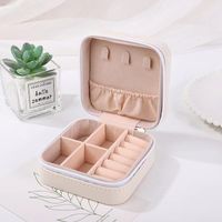 Fashion Solid Color Pu Leather Jewelry Boxes sku image 7