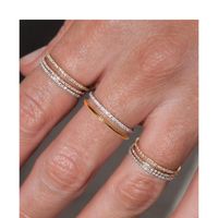 Simple Style Geometric Titanium Steel Rhinestone Rings main image 1