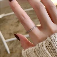 Simple Style Geometric Titanium Steel Rhinestone Rings main image 4