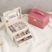 Fashion Solid Color Leather Jewelry Boxes 1 Piece main image 3
