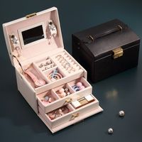 Fashion Solid Color Leather Jewelry Boxes 1 Piece main image 2