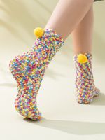 Women's Fashion Colorful Coral Fleece Ankle Socks main image 3