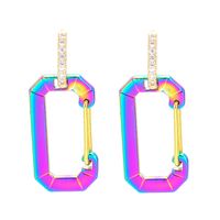 Retro Geometric Copper Plating Zircon Earrings 1 Piece main image 4