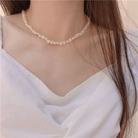 Elegant Geometric Pearl Gold Plated Necklace main image 5