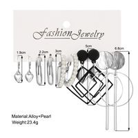 Fashion Round Heart Shape Alloy Plating Inlay Pearl Women's Drop Earrings 1 Set main image 3