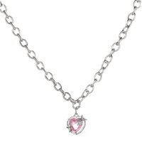 Fashion Heart Shape Artificial Crystal Alloy Plating Inlay Rhinestones Women's Pendant Necklace 1 Piece main image 5