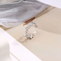 Fashion Butterfly Alloy Inlay Zircon Women's Open Ring 1 Piece main image 4