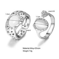 Fashion Solid Color Alloy Hollow Out Inlay Zircon Women's Open Ring 1 Piece main image 5