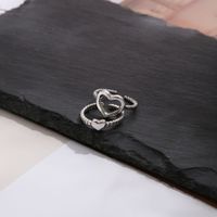 Alliage Simple De Forme De Coeur De Style Plaquant L'anneau Ouvert Des Femmes 2 Morceaux main image 5