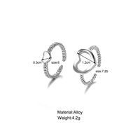 Simple Style Heart Shape Alloy Plating Women's Open Ring 2 Pieces main image 2