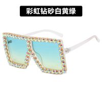 Trendy Diamond-studded Cool Big Box Sunglasses Women Fashion Sunglasses Wholesale Nihaojewelry sku image 12