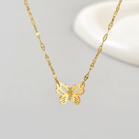 Simple Style Butterfly Stainless Steel Hollow Out Chain Necklace 1 Piece main image 2