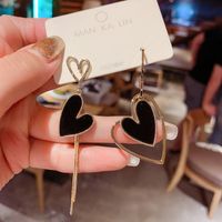 Fashion Heart Shape Alloy Asymmetrical Tassel Hollow Out Women's Drop Earrings 1 Pair main image 6