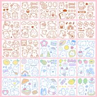 Momo Sauce Cartoon Journal Stickers Set Pet Waterproof Stickers Cute Gift Box Water Cup Sticker Decoration Hand Account Stickers main image 2