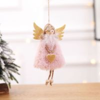 Christmas Cute Angel Heart Shape Plush Party Hanging Ornaments 1 Piece main image 5