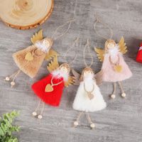 Noël Mignon Ange Forme De Cœur Peluche Fête Ornements Suspendus 1 Pièce main image 4