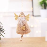 Christmas Cute Angel Heart Shape Plush Party Hanging Ornaments 1 Piece main image 3