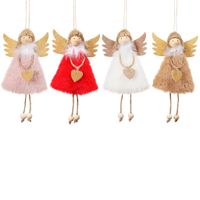 Christmas Cute Angel Heart Shape Plush Party Hanging Ornaments 1 Piece main image 2