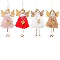 Noël Mignon Ange Forme De Cœur Peluche Fête Ornements Suspendus 1 Pièce main image 2