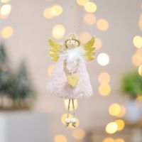 Christmas Cute Angel Heart Shape Plush Party Hanging Ornaments 1 Piece sku image 2