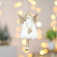 Christmas Cute Angel Heart Shape Plush Party Hanging Ornaments 1 Piece sku image 1