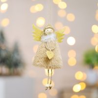 Christmas Cute Angel Heart Shape Plush Party Hanging Ornaments 1 Piece sku image 3