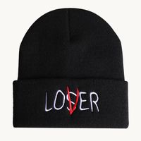 Unisex Fashion Letter Solid Color Crimping Wool Cap sku image 1