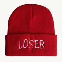 Unisex Fashion Letter Solid Color Crimping Wool Cap main image 3