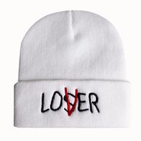 Unisex Fashion Letter Solid Color Crimping Wool Cap sku image 2