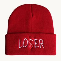 Unisex Fashion Letter Solid Color Crimping Wool Cap sku image 4