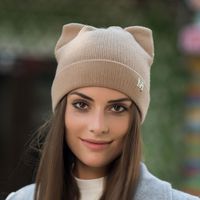 Women's Basic Letter Solid Color Wool Cap main image 1