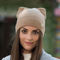 Women's Basic Letter Solid Color Wool Cap main image 5