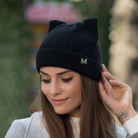 Women's Basic Letter Solid Color Wool Cap main image 4