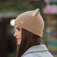 Women's Basic Letter Solid Color Wool Cap main image 3