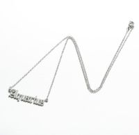 Stainless Steel Retro Plating Letter Pendant Necklace main image 5