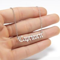Stainless Steel Retro Plating Letter Pendant Necklace sku image 4