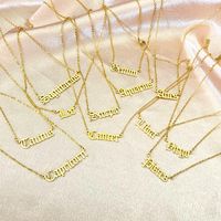Stainless Steel Retro Plating Letter Pendant Necklace main image 6