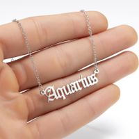 Stainless Steel Retro Plating Letter Pendant Necklace sku image 2