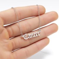 Stainless Steel Retro Plating Letter Pendant Necklace sku image 10