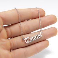 Stainless Steel Retro Plating Letter Pendant Necklace sku image 1