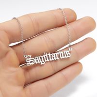 Stainless Steel Retro Plating Letter Pendant Necklace sku image 5