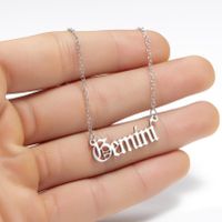 Stainless Steel Retro Plating Letter Pendant Necklace sku image 9