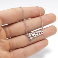 Stainless Steel Retro Plating Letter Pendant Necklace sku image 11