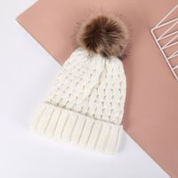Women's Simple Style Solid Color Handmade Crimping Wool Cap main image 4