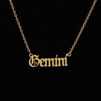 Stainless Steel Retro Plating Letter Pendant Necklace sku image 21