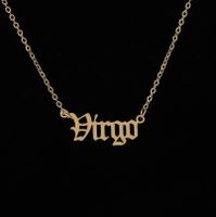 Stainless Steel Retro Plating Letter Pendant Necklace sku image 18