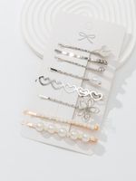 Fashion Round Starfish Alloy Handmade Inlay Rhinestones Pearl Hair Clip 1 Set sku image 1